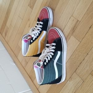 Vans Sk8-Hi Varsity Multi Suede Canvas Blanc De Blanc Leather 41